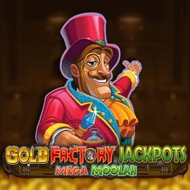 Gold Factory Jackpots Mega Moolah game by Aurum Signature Studios – logo hosted on Vox Casino